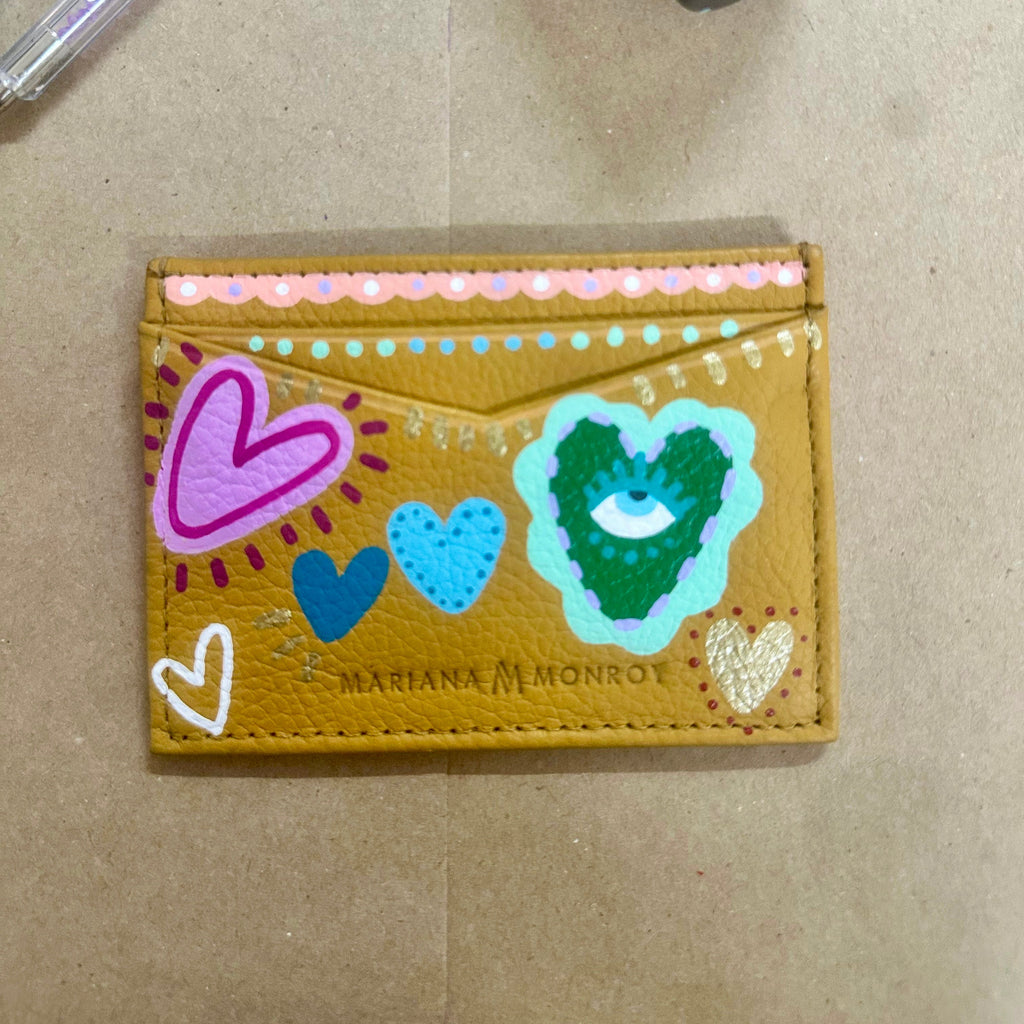Tarjetero Amarillo Pintado a Mano (Pieza Única)